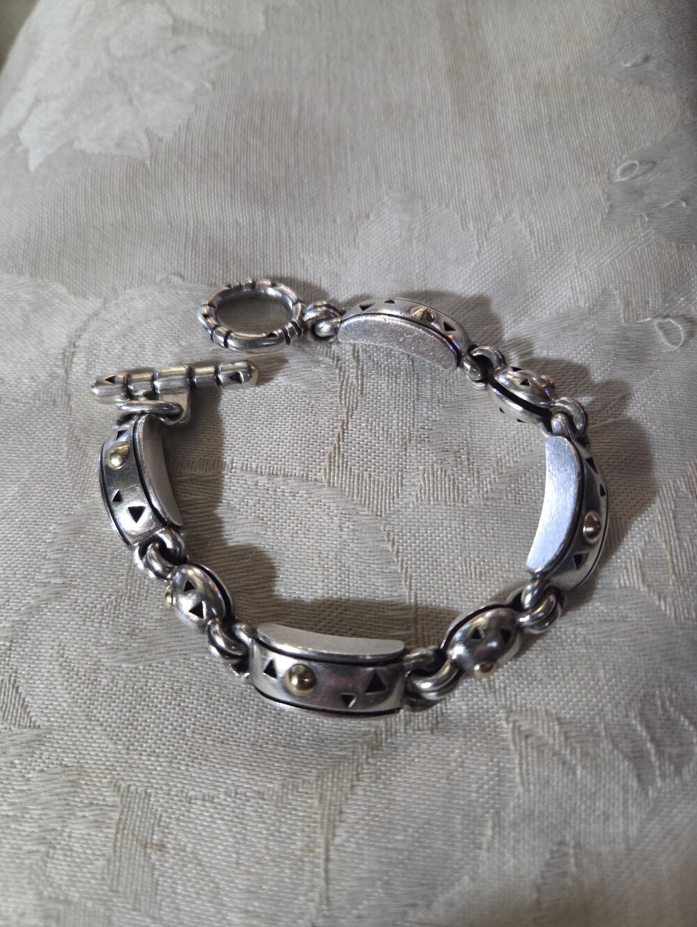 John Atencio Solar Toggle Link Bracelet, SS & 18k